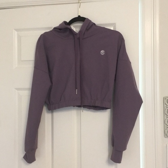 Til You Collapse Cropped Purple Hoodie - Picture 3 of 4